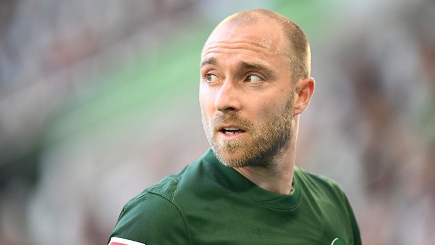 Christian Eriksen im Trikot des VfL Wolfsburg während des Bundesliga-Spiels gegen Borussia Mönchengladbach, April 2026