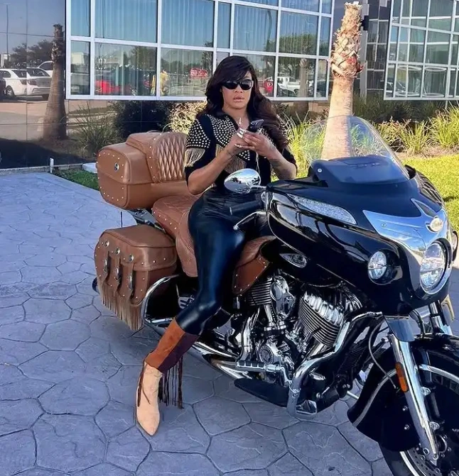 Angela Okorie Showed a Different Type of Vibe as She Posed on a Bike
