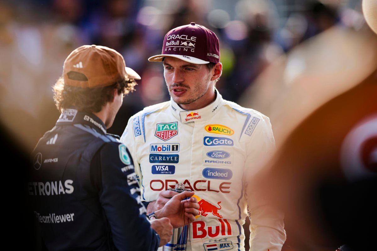 Verstappen and Antonelli after qualifying in Austin — Photo: © IMAGO