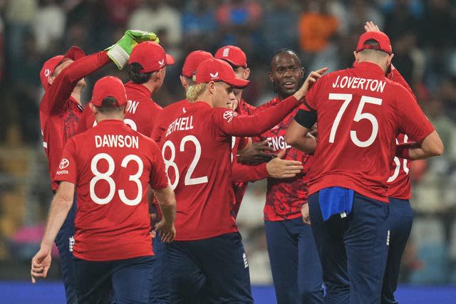 England during the match against the West Indies