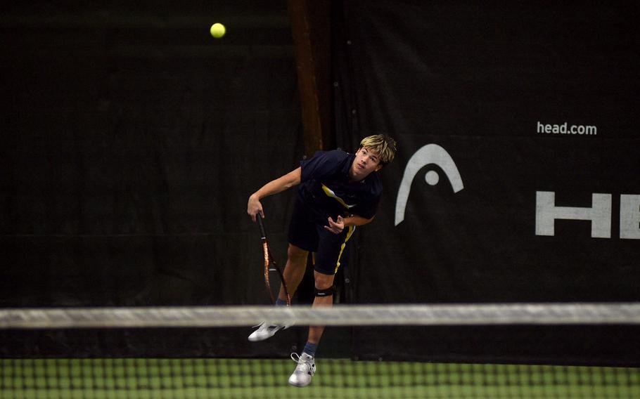 Jack Lovallo serves.