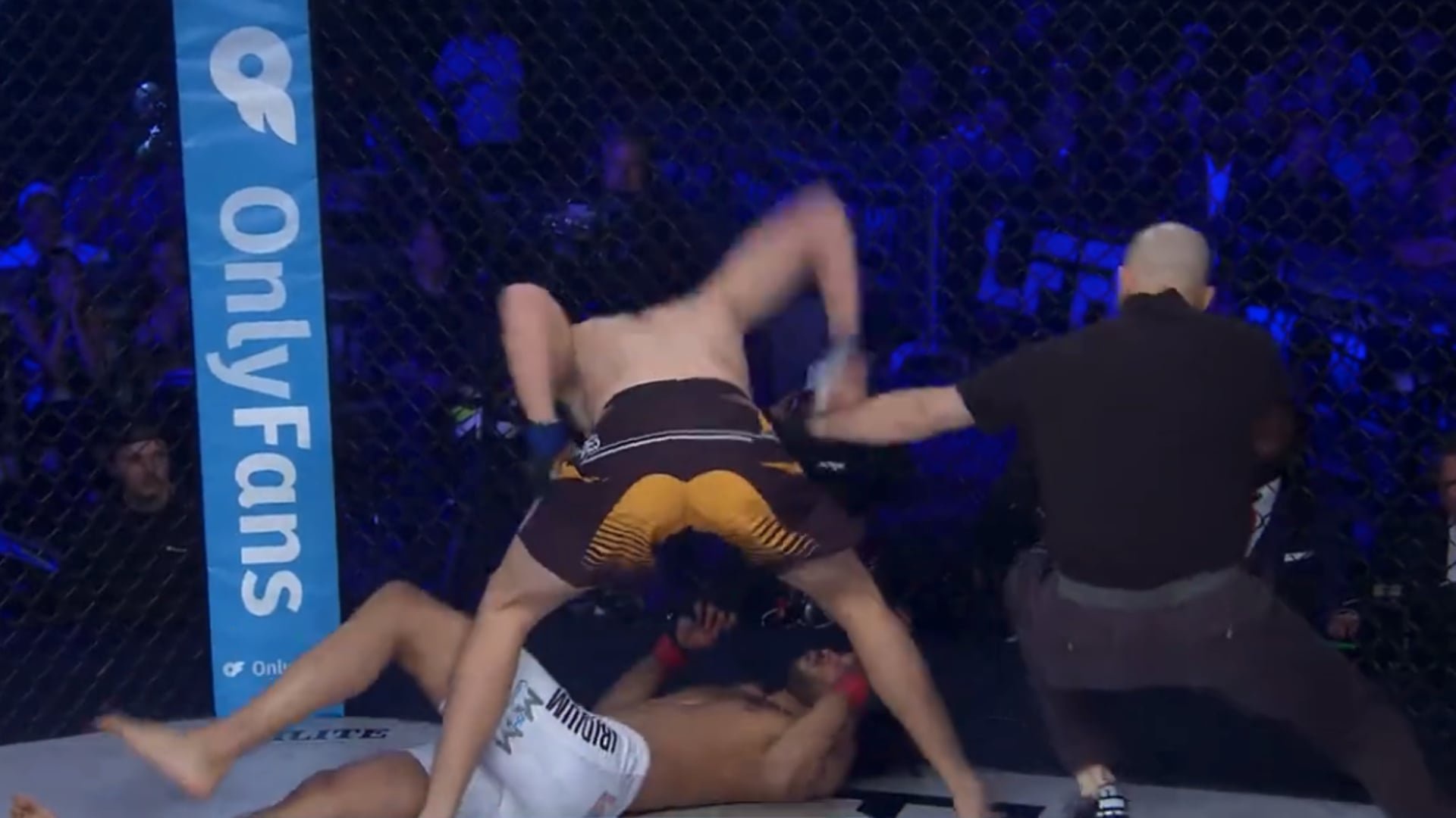 Alberth Bahamondes punches Joey Hart on the ground during their fight at LFA 245