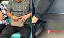 Stomper Michelle shared photos of the incident, which took place when the train was at Redhill station on the morning of June 29