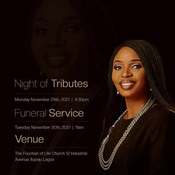 E-flier showing Nomthi Odukoya's funeral arrangements. Credit: Taiwo Odukoya 
