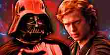 Darth Vader and Hayden Christensen's Anakin Skywalker edited together in Star Wars