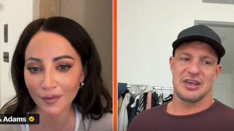 The rumors started when fans compared Kay Adams' expressive reactions during a Rob Gronkowski interview to older photos. @NFL_DOVKLEIMAN/ X