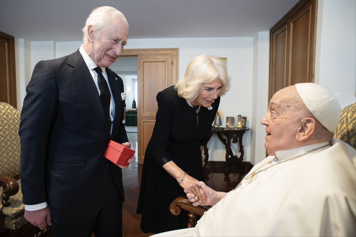 King Charles and Queen Camilla meeting with The Pope