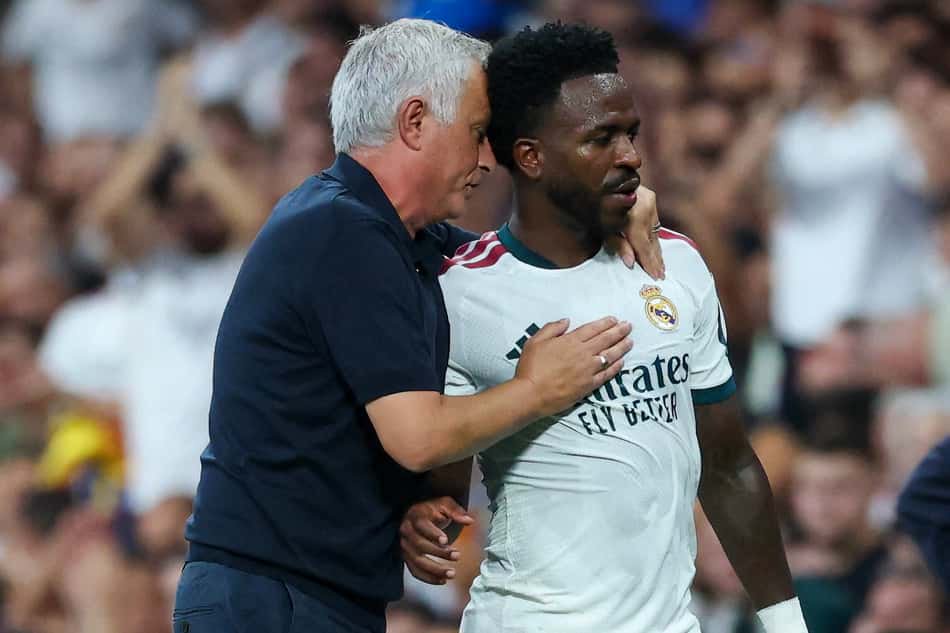Vini Jr em ação pelo Real Madrid no duelo contra a Inter de Milão na Champions League