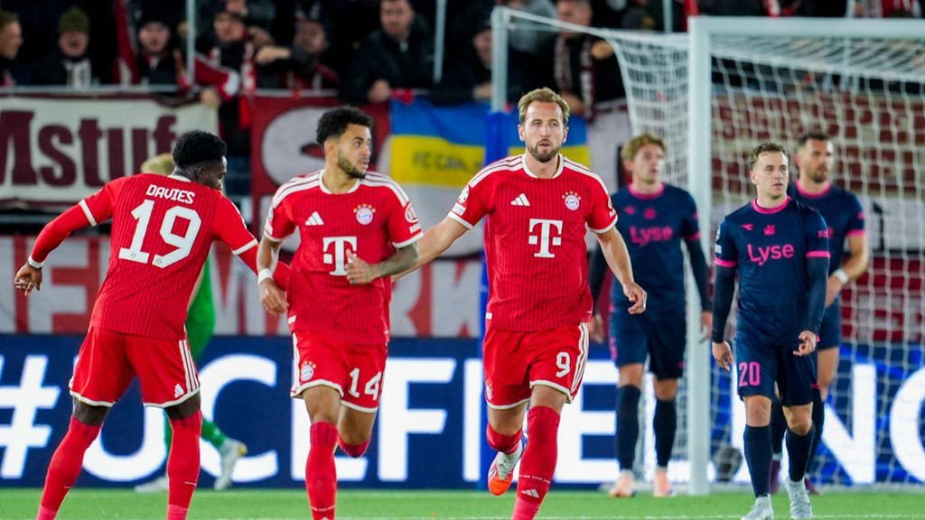 Harry Kane no Viking-Bayern Munique (Lise Aserud/EPA)