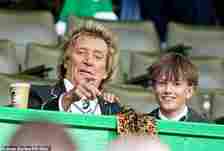 Sporting one of his signature snazzy looks, Rod and Aiden watched on as Celtic stormed to victory, giving them the upper hand in the title race against their fierce rivals Rangers