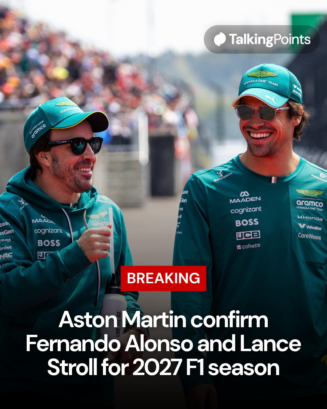 News breaker as Aston Martin confirm Fernando Alonso and Lance Stroll for 2027
