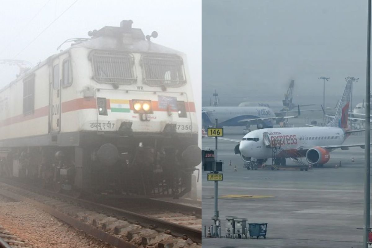 dense Fog slows down flights and trains speed