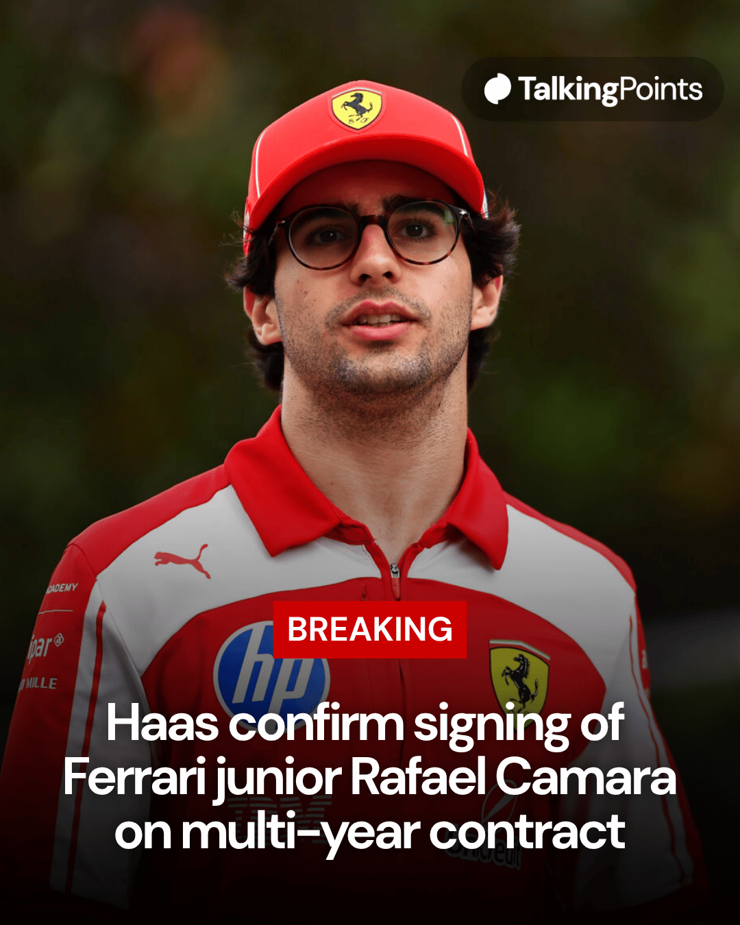Ferrari junior Rafael Camara during the 2026 Formula 2 round in Baku
