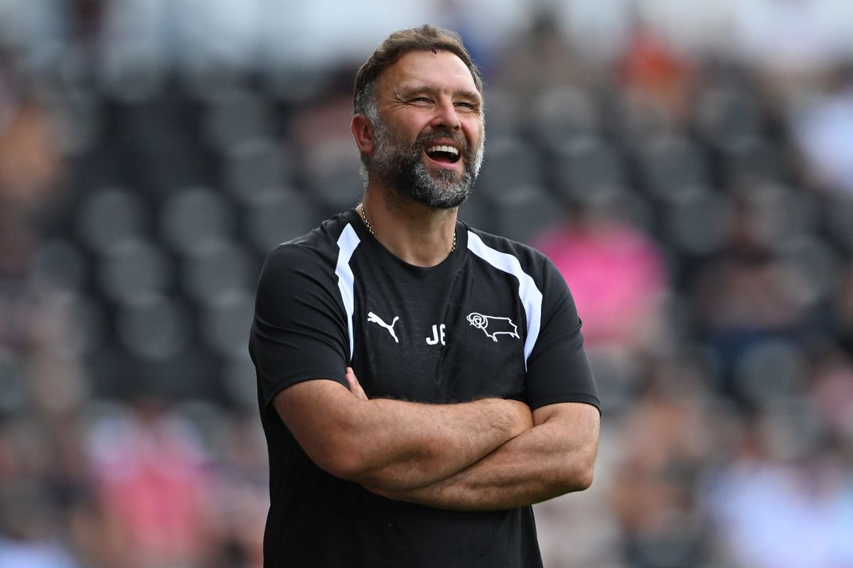 Derby County manager John Eustace.