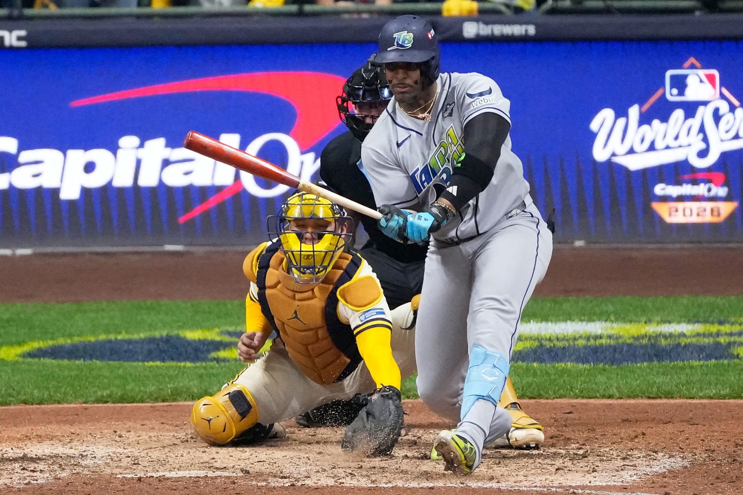 Yandy Díaz strikes out (David J. Phillip / AP)