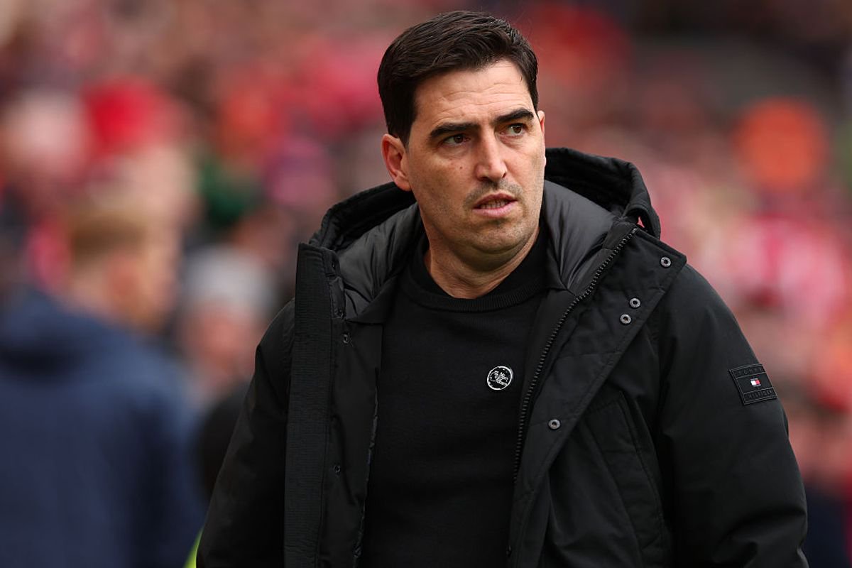 LIVERPOOL, ENGLAND - OCTOBER 25:  Liverpool Manager Andoni Iraola during the Premier League 2026/27 match between Liverpool FC and Brighton & Hove Albion at Anfield on October 25, 2026 in Liverpool, United Kingdom. (Photo by Shaun Brooks - CameraSport via Getty Images)