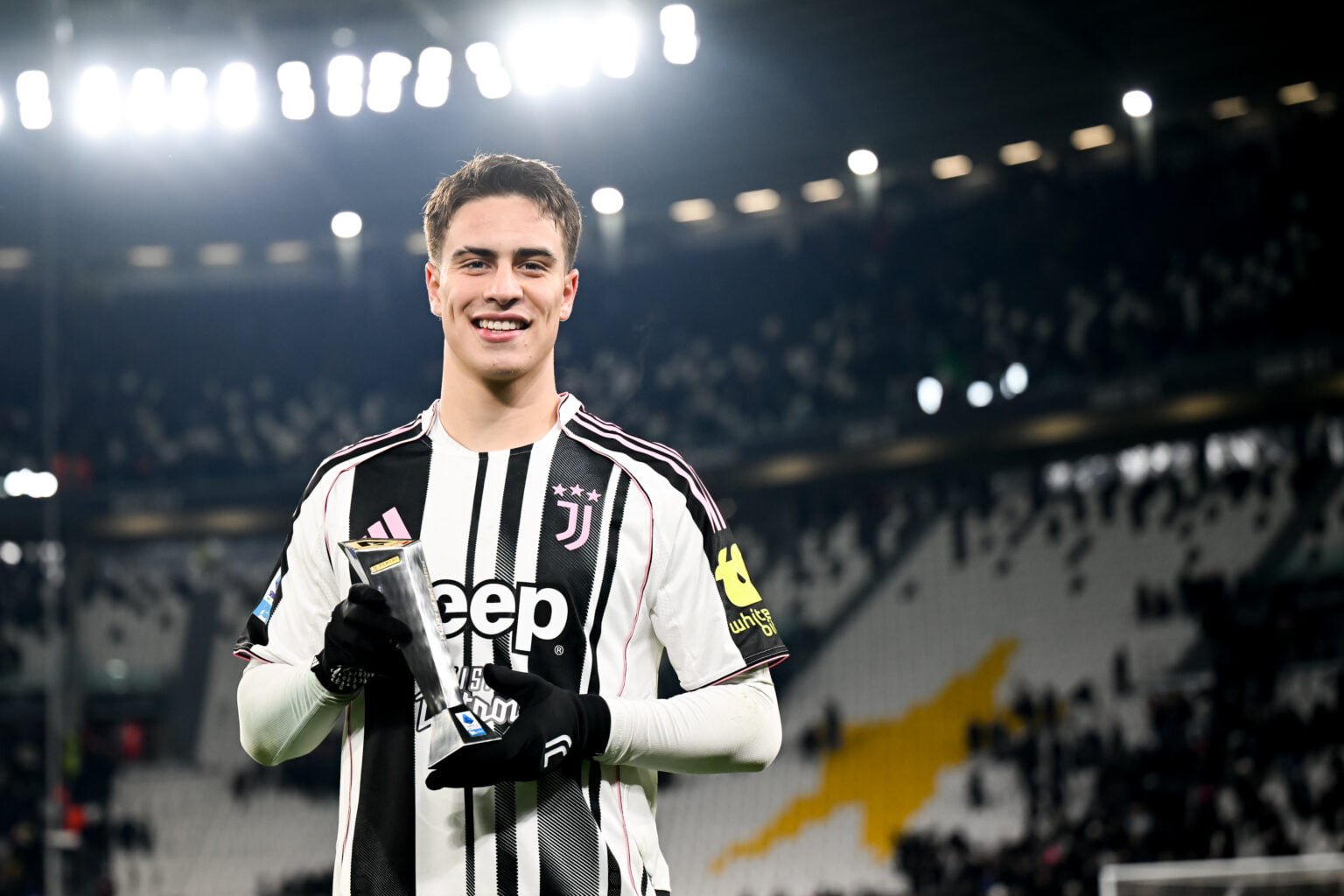 Kenan Yildiz wins Serie A Man of the Match for Juventus v Cagliari.