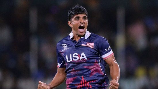 Nosthush Kenjige picked up the first wicket of Netherlands and gave USA a brilliant start.(Lakshmi)