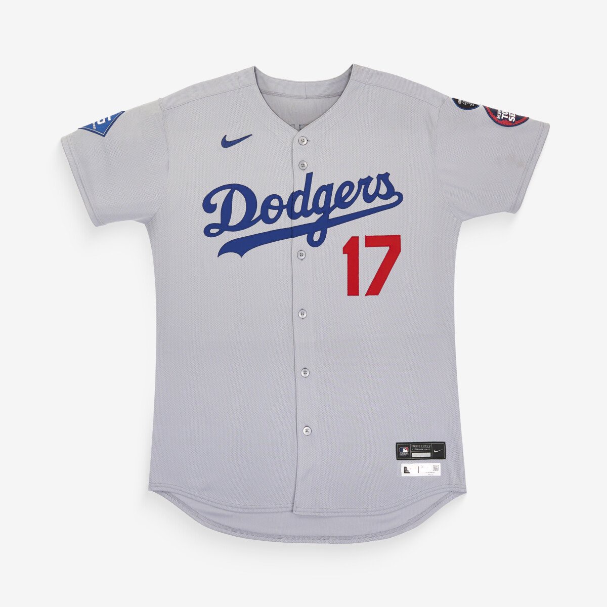 The front of Shohei Ohtani's jersey from the Tokyo Series
