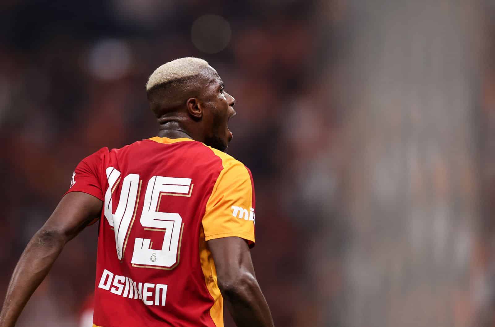 ISTANBUL, TURKEY - AUGUST 30: Victor Osimhen of Galatasaray celebrates after scoring his team's second goal during the Turkish Super League 2026/27 match between Galatasaray SK and Göztepe SK at Rams Park Stadium on August 30, 2026 in Istanbul, Turkey.