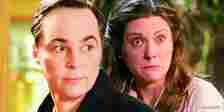 Jim Parsons as Sheldon and Zoe Perry as Mary in Young Sheldon