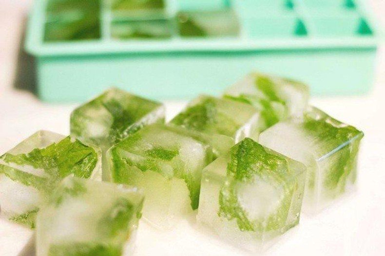 Green tea ice cubes [DinaAshry]