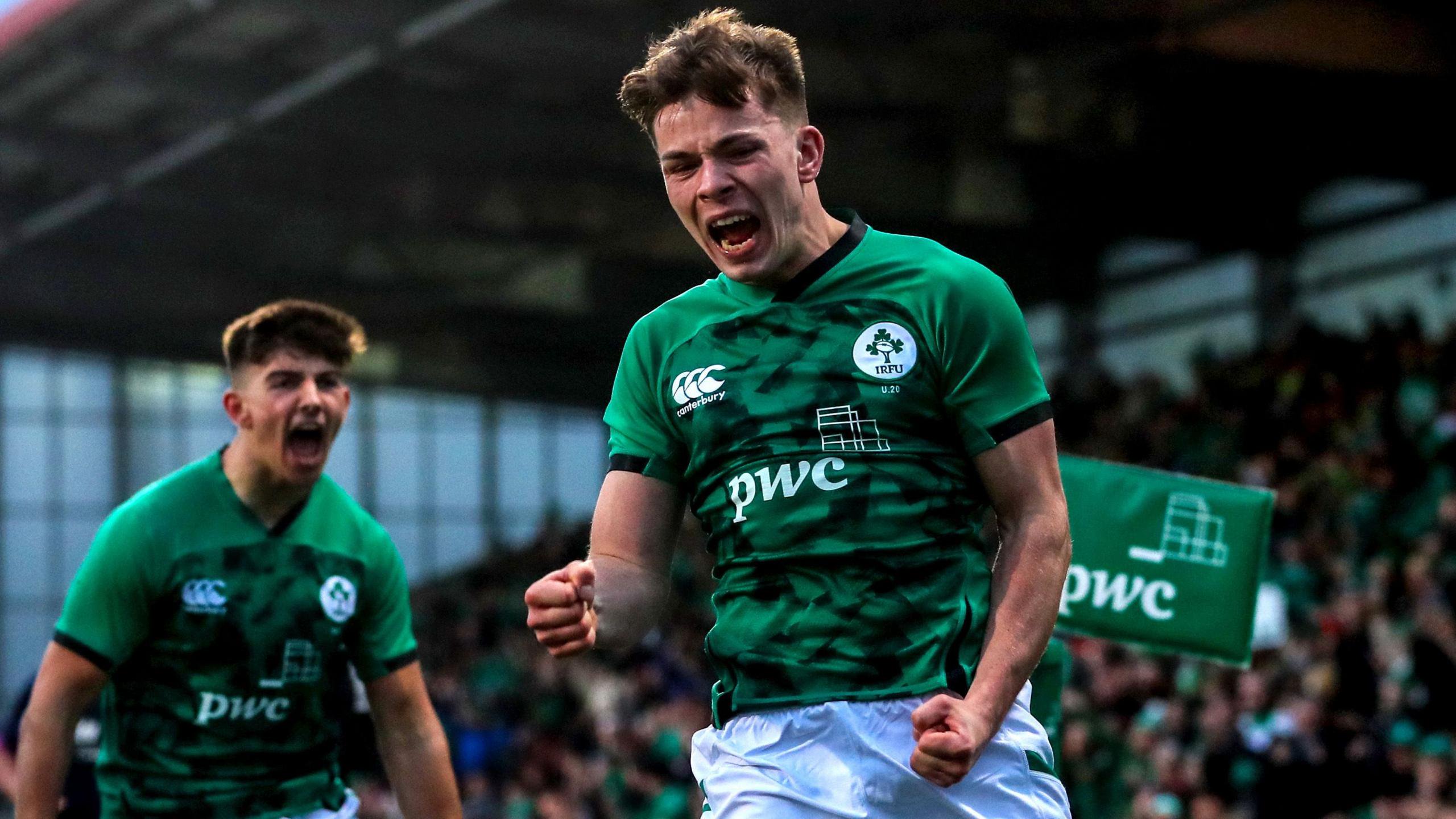 Matthew Devine celebrates playing for Ireland's Under 20s