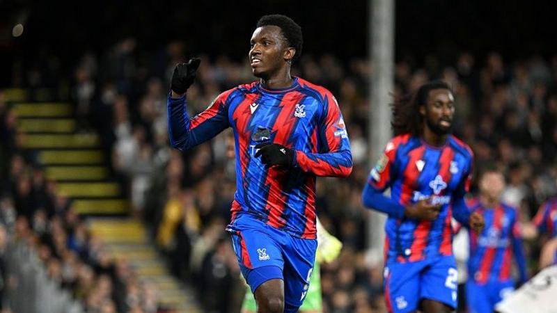 Eddie Nketiah celebrates scoring Crystal Palace's opener