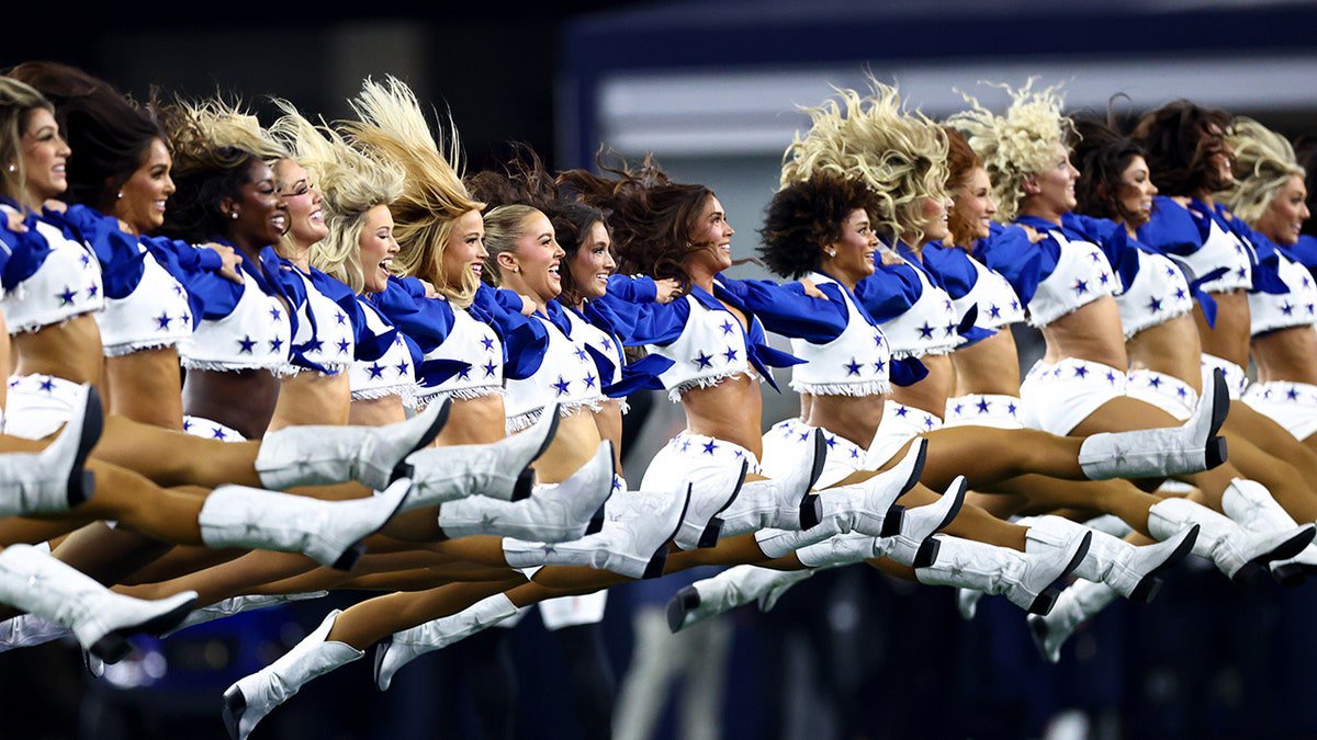 Cowboys cheerleaders in action