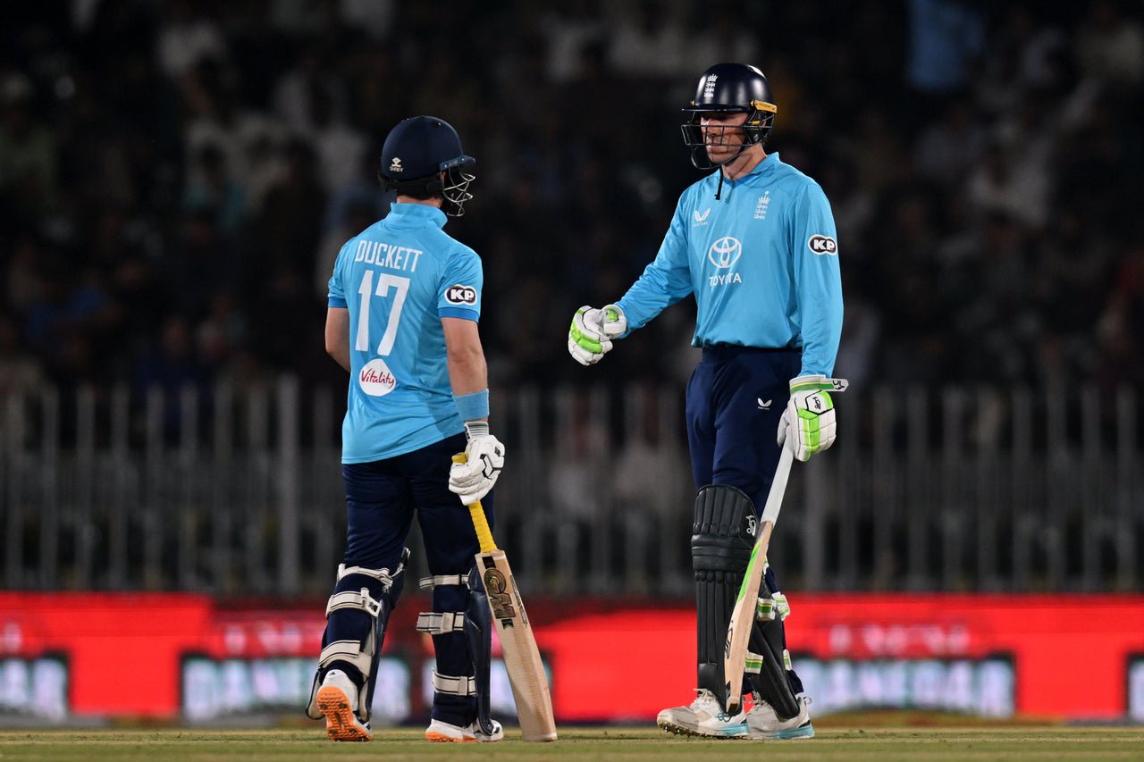 England fell apart after a strong opening partnership between Tom Banton and Ben Duckett (Getty)