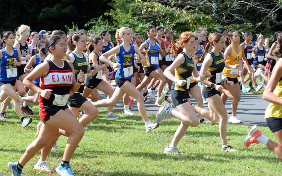 The girls field is off and racing.