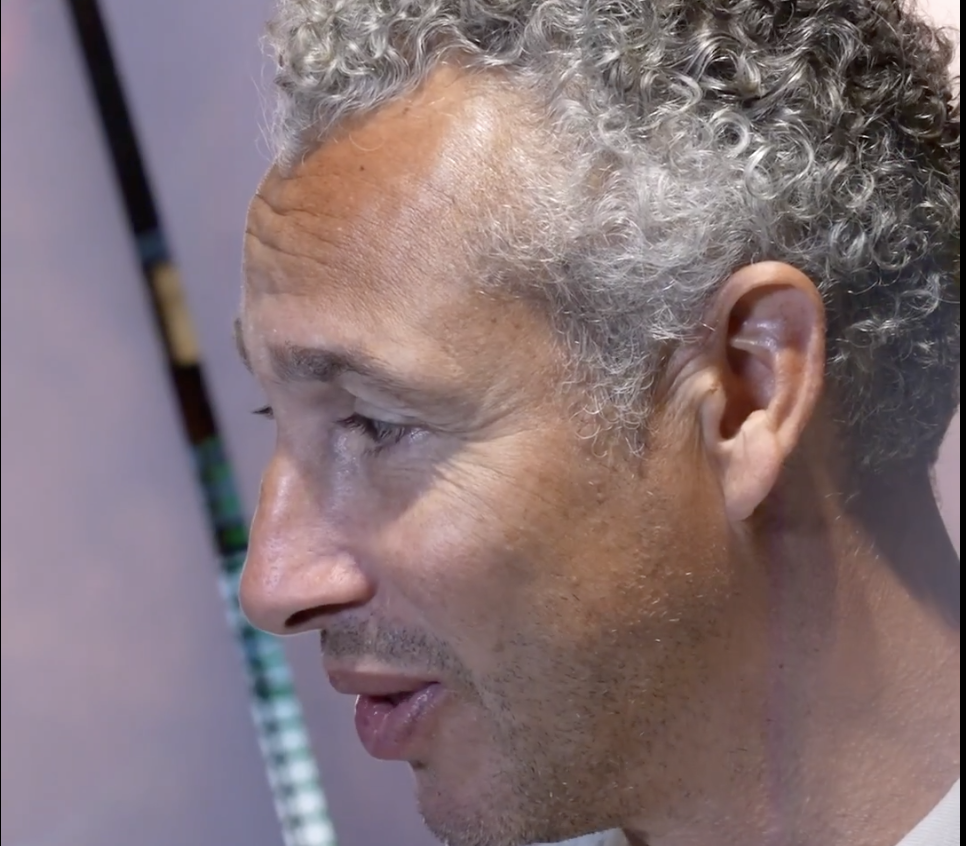 Henrik Larsson in close-up during a Celtic appearance