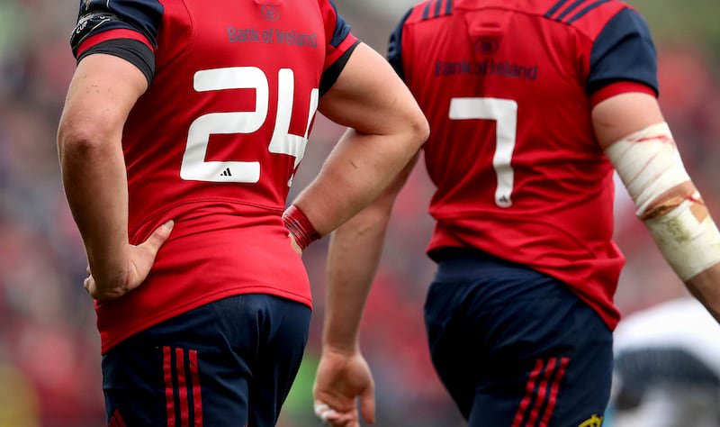 CJ Stander wearing the number 24 against Glasgow Warriors in October 2016 after Munster retired the number-eight jersey in tribute to Anthony Foley. Photograph: Ryan Byrne/Inpho