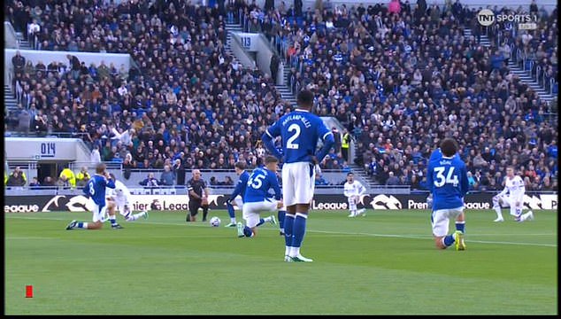 Everton's Ainsley Maitland-Niles refused to take the knee before the game against Chelsea
