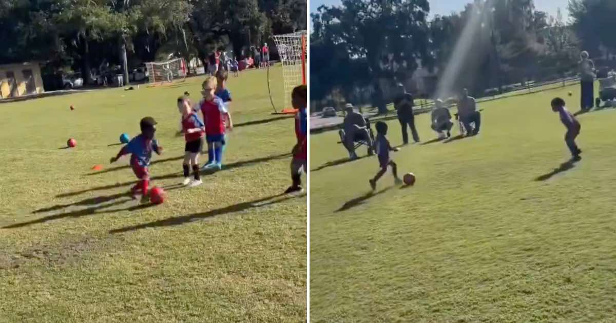 Police were called to an i9 Sports soccer league game in Winter Park, Florida, over a disagreement reportedly centered on the decision to remove a 3-year-old from the game after he had been playing well (@dom_lucre/X)