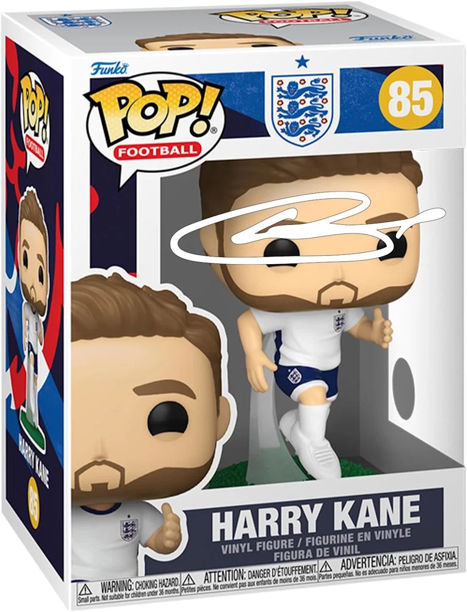 Harry Kane #85 England Facsimile Signed Reprint Laser Autographed Funko POP! Soccer Figurine with Protector Case