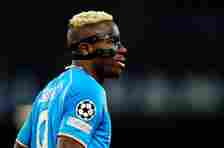 Victor Osimhen centre-forward of Napoli is being linked with a move to Liverpool's rivals.