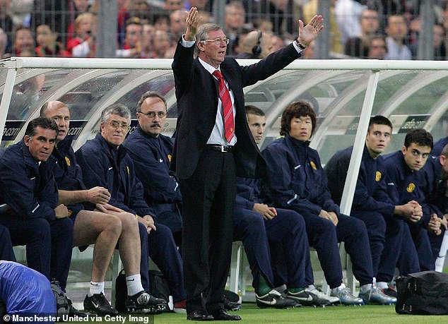 Sir Alex Ferguson looks exasperated during United's 1-0 defeat by Lyon back in 2005