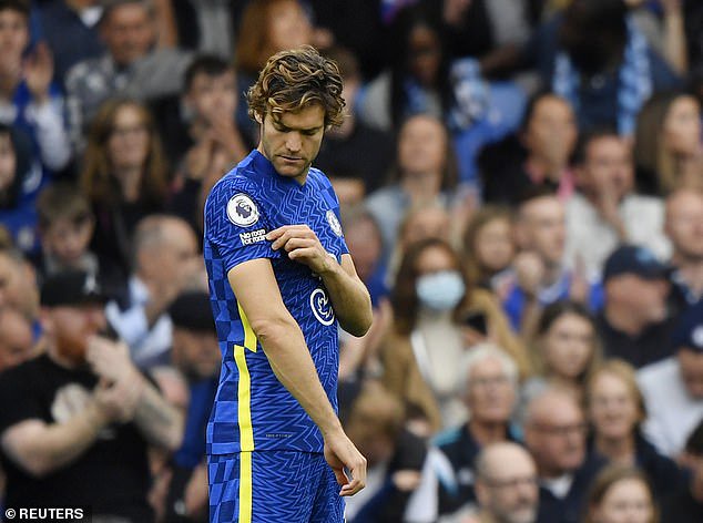 Former Chelsea star Marcos Alonso would point to his 'No Room For Racism' badge rather than take the knee