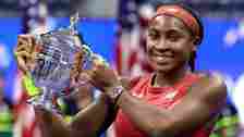 NEW YORK, NEW YORK - SEPTEMBER 09: Coco Gauff of the United States celebrates after defeating Aryna Sabalenka of Belarus in their Women's Singles Final match on Day Thirteen of the 2023 US Open at the USTA Billie Jean King National Tennis Center on September 09, 2023 in the Flushing neighborhood of the Queens borough of New York City
