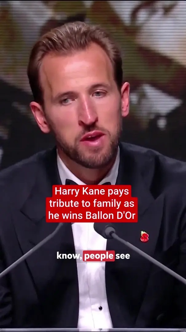 Harry Kane pays tribute to family as he wins Ballon D'Or 