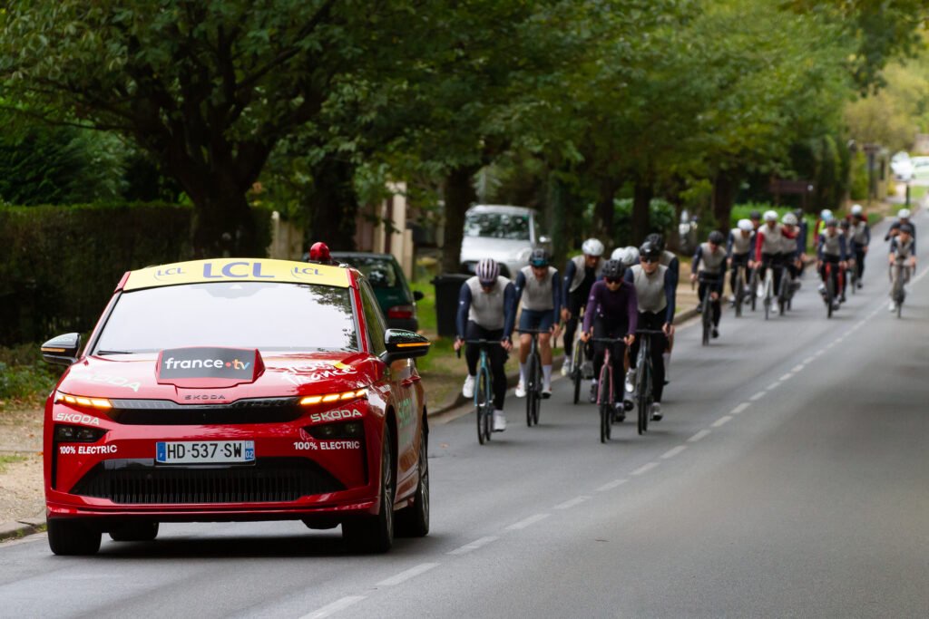 ASO Castelli launch ride behind the race director's car on open roads