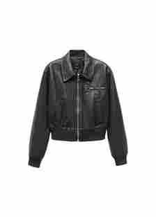 Vintage Leather-Effect Jacket - Women