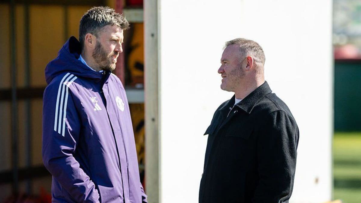 Former Manchester United striker Wayne Rooney with Manchester United Head Coach Michael Carrick