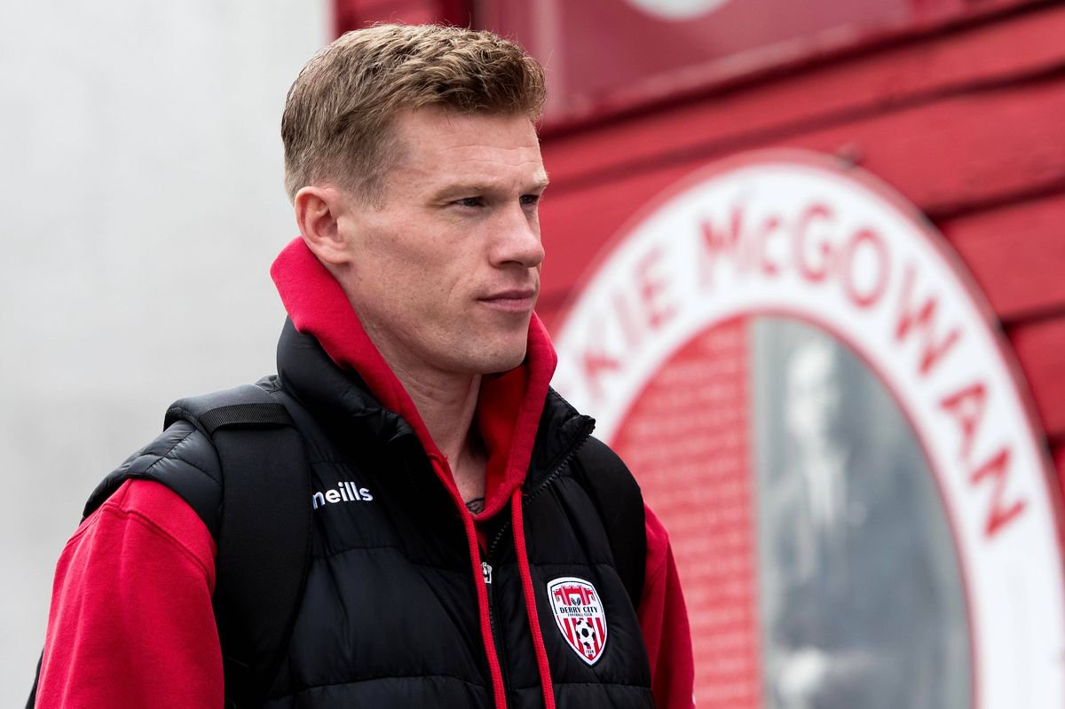 James McClean arrives for a Derry City match.