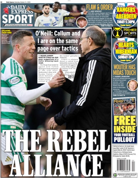 Scottish Daily Express back page