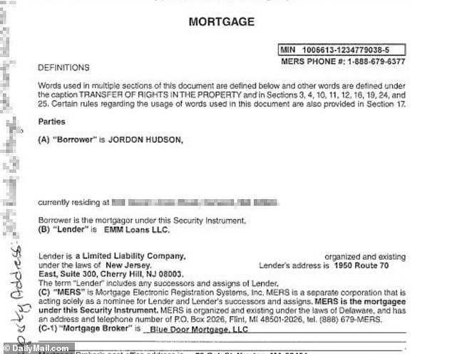Hudson got a $1.1million mortgage on the $2.2million home. One four-bedroom apartment in the building is currently on the market for rent for $4,900 a month