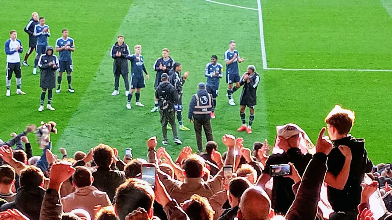 Newcastle United Players Clapping Away Fans at Crystal Palace Selhurst Park