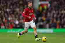 Luke Shaw playing for Manchester United