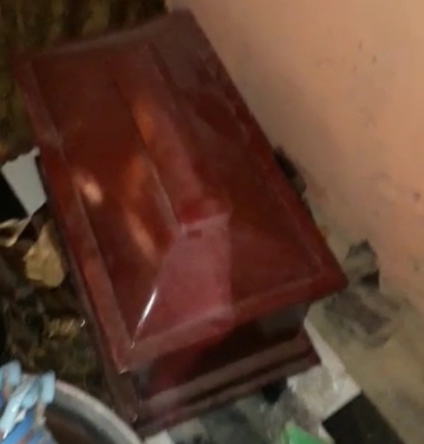 Pregnant Woman Arrested After A Coffin Full Of Human Blood Was Found In Her Room; Her Husband Runs Away.